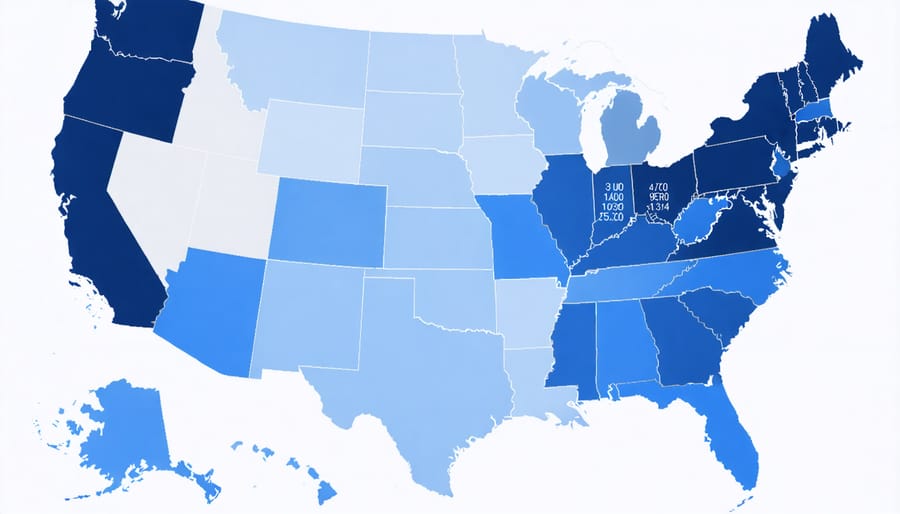 Heat map of the United States showing solar panel ROI timeframes across different geographical regions