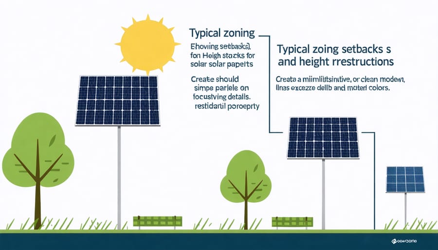 Diagram illustrating common zoning requirements for residential solar installation