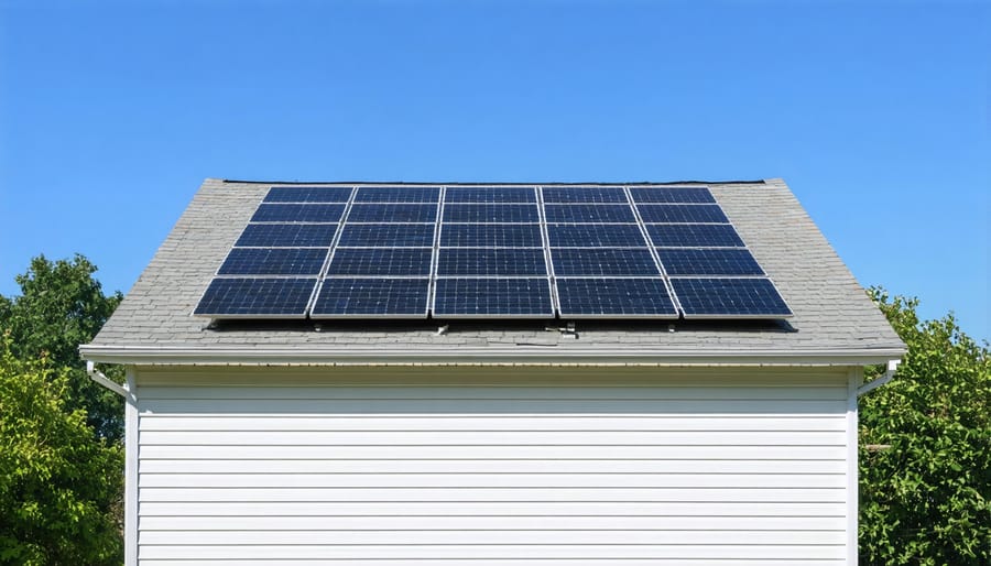Solar panels installed on a single-family Texas house roof under bright sunlight