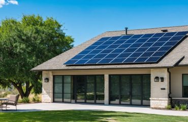 Solar panels on a modern Texas home, highlighting the benefits of solar tax credits and incentives against a bright sunny sky.