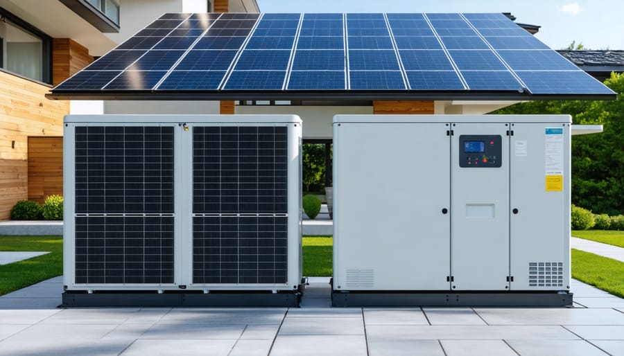 Home battery storage system and inverter mounted on house exterior