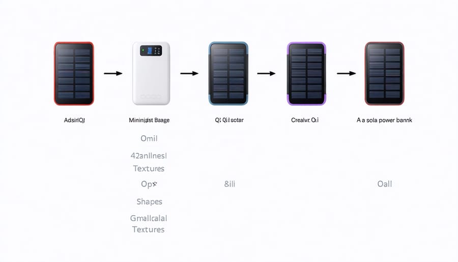 Infographic comparing various features and specifications of Qi solar power banks