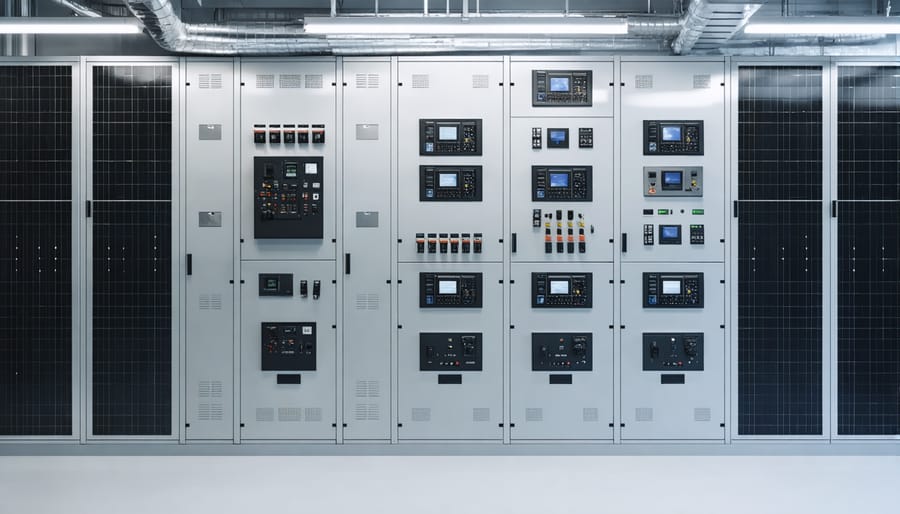 Modern smart electrical panel with connected monitoring equipment