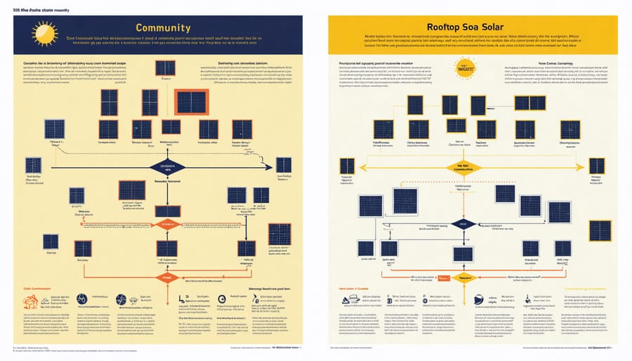 Decision tree flowchart highlighting key considerations for solar installation choice