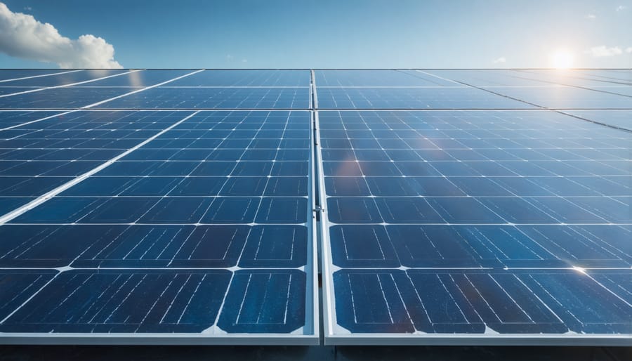 Solar technicians installing mounting equipment for solar panels