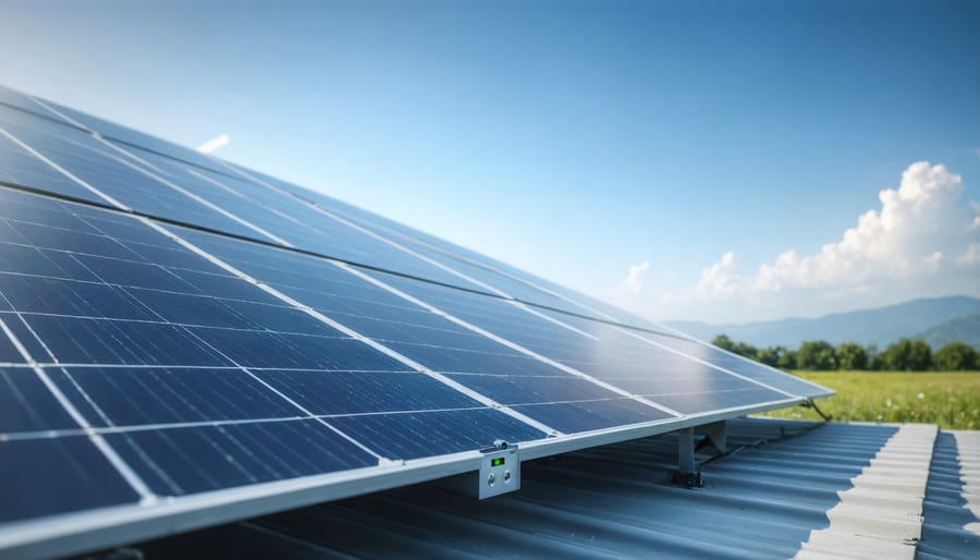 Person securing solar system access with strong password and two-factor authentication on devices