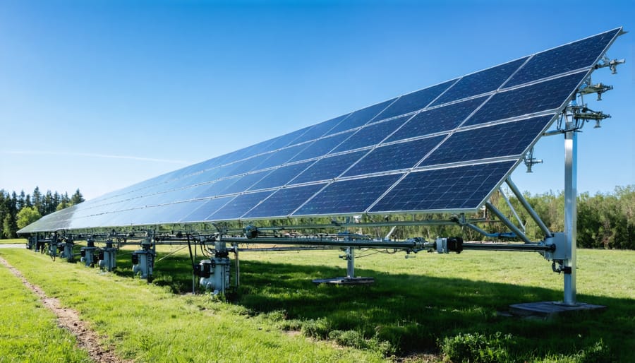 Water treatment facility with concentrated solar power installation on adjacent hillside