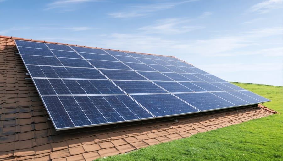 Homeowner completing online solar financing application on laptop at home