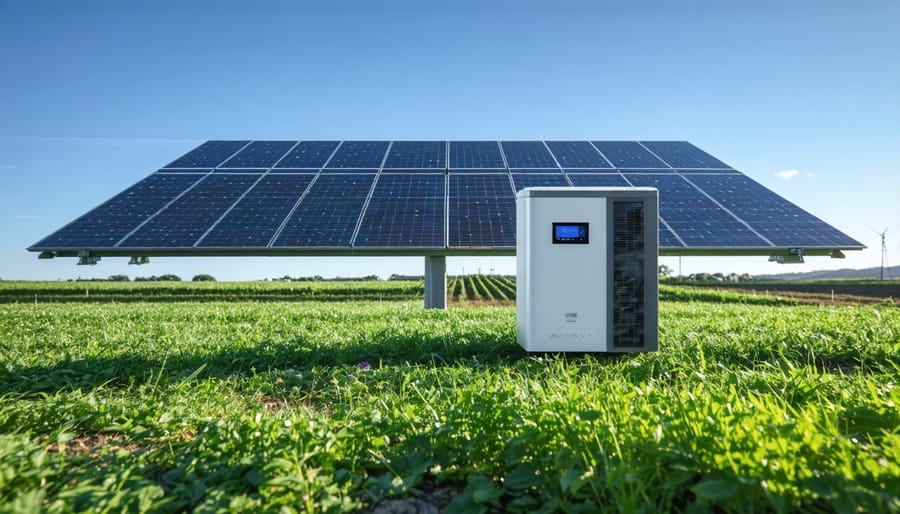 Residential rooftop solar panel array in afternoon sunlight