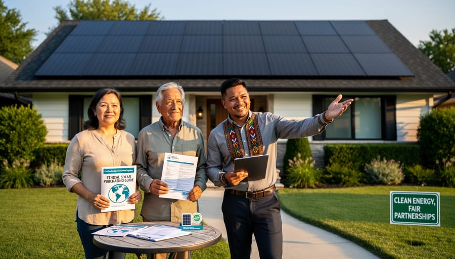 Residential solar panel installation on suburban home rooftop