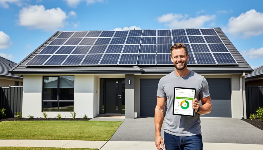 Close-up detail of high-efficiency solar panel cells showing crystalline structure and metallic grid