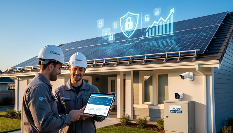 High-quality solar panel installation showing professional equipment and secure connections