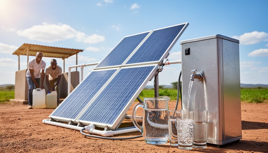 Macro view of pure water droplets on green leaf illuminated by sunlight